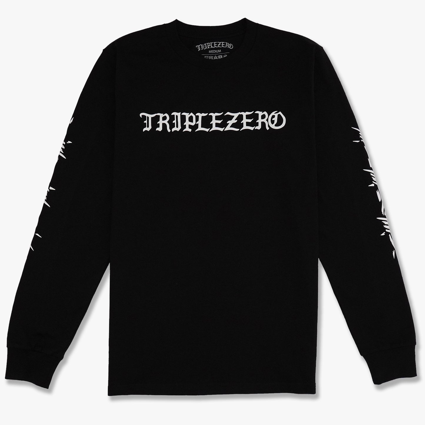 black long sleeve tshirt with print